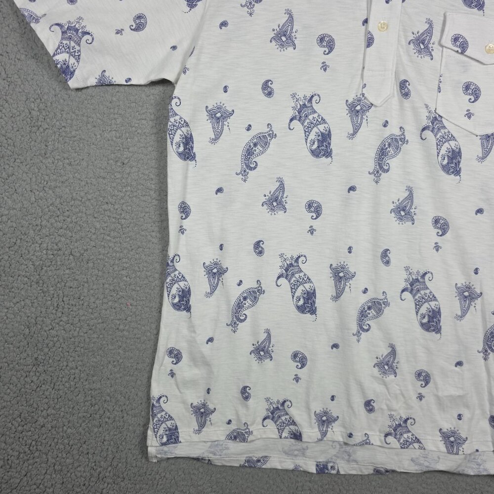 B Draddy Parsons Polo Shirt Mens Medium 100% Organic Pima 4 Button Lightweight - Picture 4 of 9